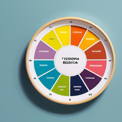 Home 15 **
`Vibrant color wheel displaying primary, secondary, and tertiary colors with harmonious color palettes (complementary, analogous, triadic) examples. Overlay text: "Teoria das Cores Desmistificada". Style: Clean, modern design graphic, pastel color accents.`
**