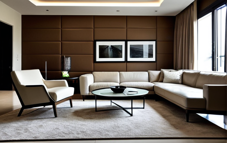 디자인에서 패턴과 텍스처 활용법 - **Prompt:** "A cozy home office bathed in warm, natural light. A vintage hydraulic tile-patterned wa...