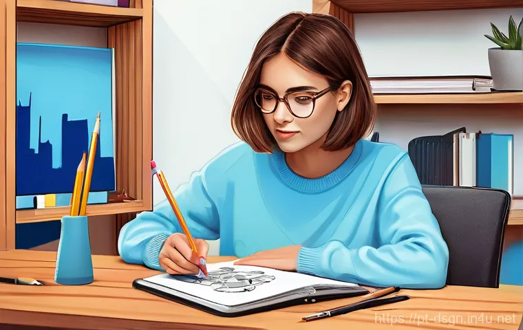 디자인 초보자를 위한 도구 선택 가이드 - **Prompt 1: The Aspiring Digital Artist's Journey**
    A vibrant, medium shot of a young woman in h...