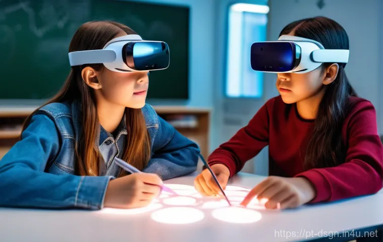 최신 증강현실 AR  디자인 사례 - **Augmented Reality Fashion Try-On:** A stylish young woman in her mid-20s stands in a bright, moder...