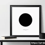 디자인에서 네거티브 스페이스 활용법 - A minimalist graphic design poster showcasing the power of negative space: feature a clean white bac...